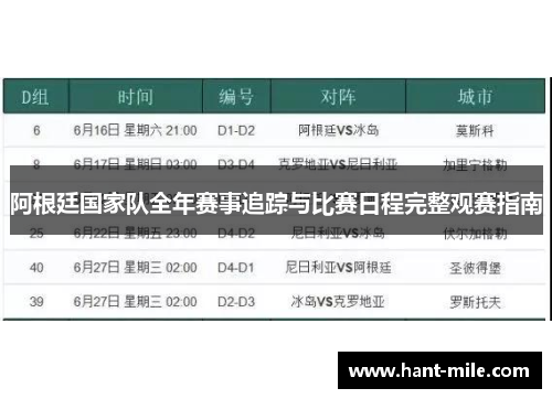阿根廷国家队全年赛事追踪与比赛日程完整观赛指南