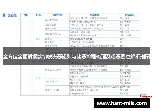 全方位全面解读欧协联决赛规则与比赛流程梳理及观赛要点解析指南